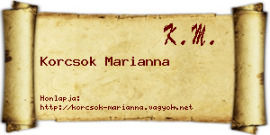 Korcsok Marianna névjegykártya