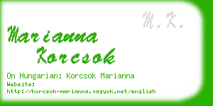 marianna korcsok business card